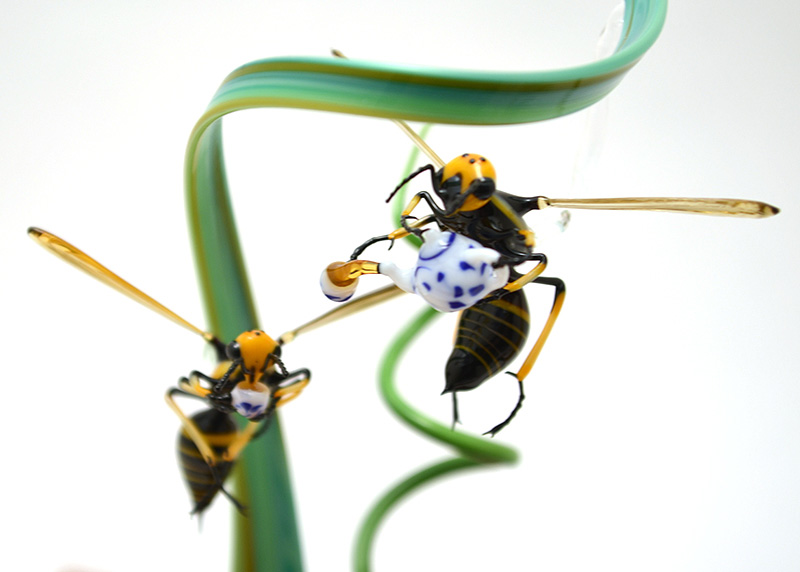 Tea For Two Wasps, glass tea by Wesley Fleming
