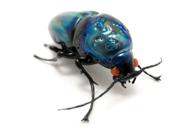 Blue Buprestid Beetle, glass bug by Wesley Fleming