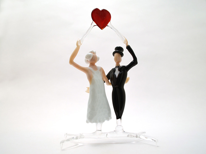 Wedding Cake Topper, glass cake topper by Wesley Fleming