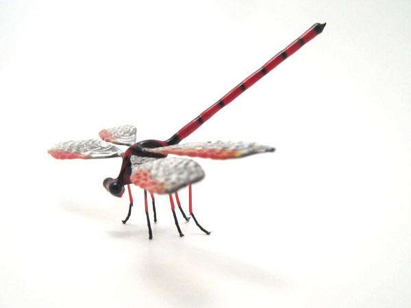 Red Dragonfly, glass insect by Wesley Fleming