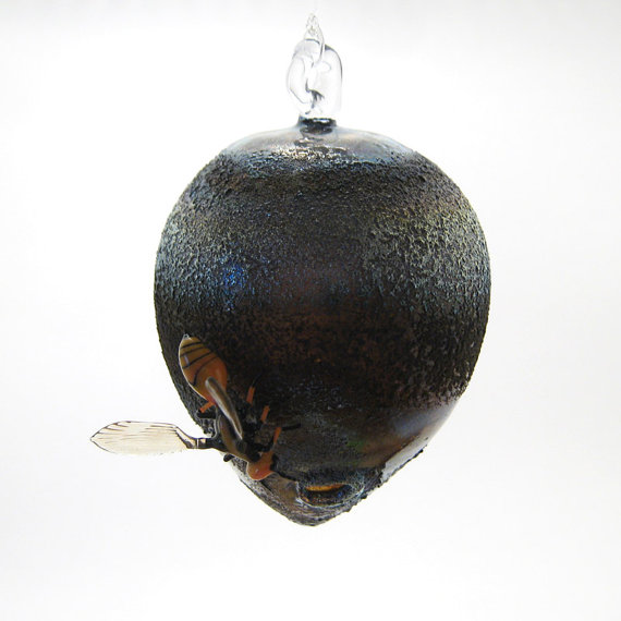 Hornet Nest with Resident, collaboration with Jeremy Sinkus, glass wasp by Wesley Fleming