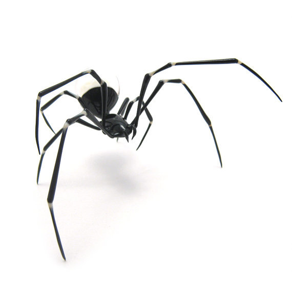 Ivory-Banded Skulback Spider, glass spider by Wesley Fleming