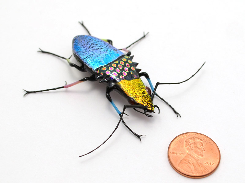 Gypsy Patchwork Jewel Beetle, glass bug by Wesley Fleming