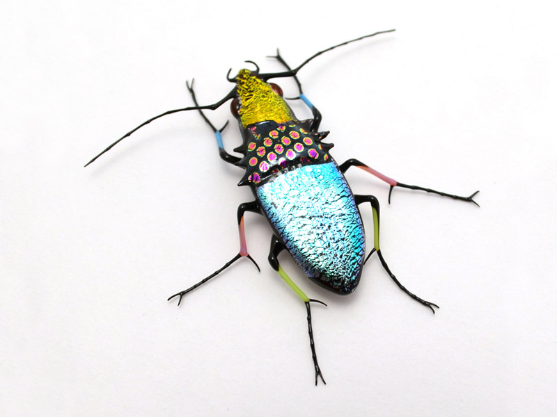 Gypsy Patchwork Jewel Beetle, glass gypsy patchwork beetle by Wesley Fleming
