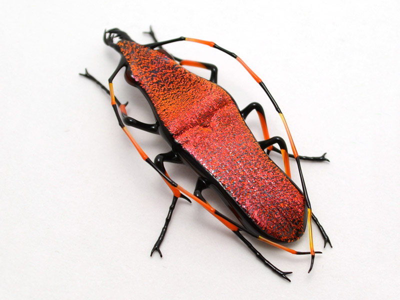 Ruby Longhorn Jewel Beetle, glass beetle by Wesley Fleming