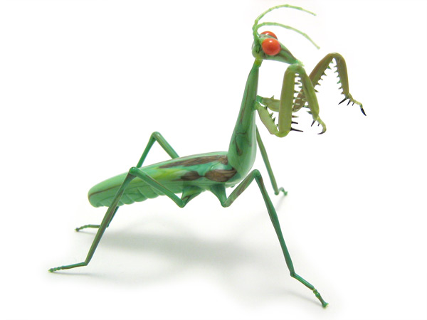 \"Femme Fatale\", praying mantis, glass mantis by Wesley Fleming