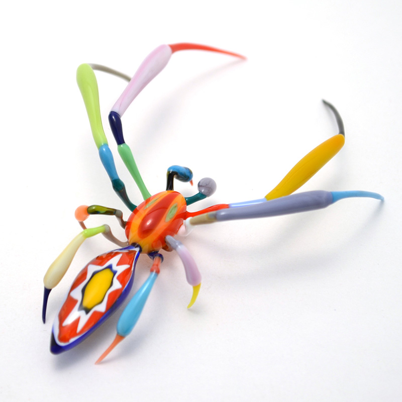 Simple Patchwork Murrini Spider, glass patchwork by Wesley Fleming