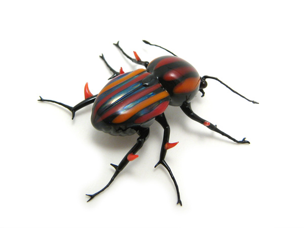 Racing-Stripe Beetle, glass beetle by Wesley Fleming