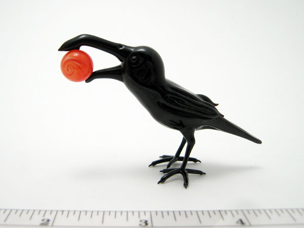Raven Steals the Sun, glass bird by Wesley Fleming