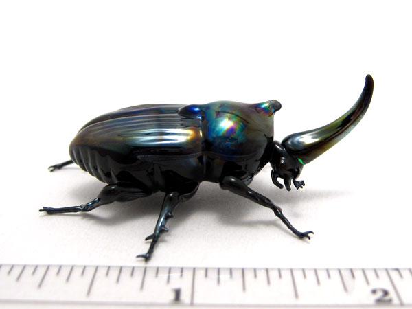 Jewel Rhinoceros Beetle, glass bug by Wesley Fleming