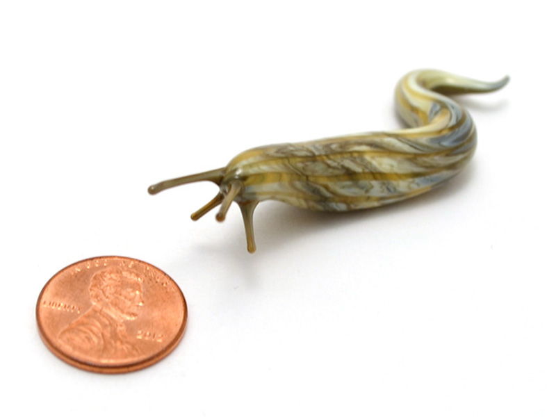 Striped Slug, glass gastropod by Wesley Fleming