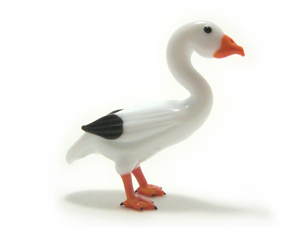 Snow Goose, hand-made glass bird by Wesley Fleming