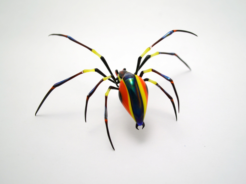 Colorburst Orb Weaver, glass bug by Wesley Fleming