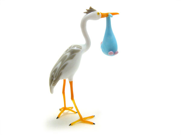 Baby Jack, my soon-to-be-nephew!, glass stork by Wesley Fleming