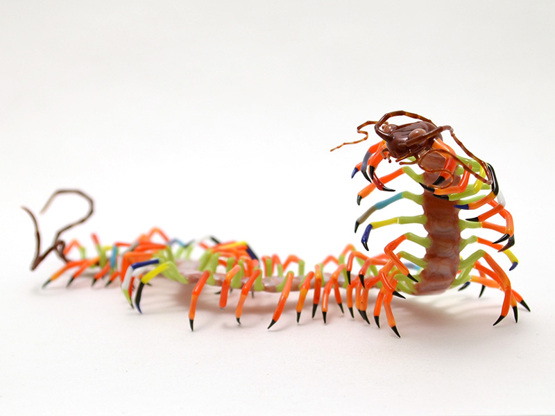 Turning Point, glass centipede by Wesley Fleming