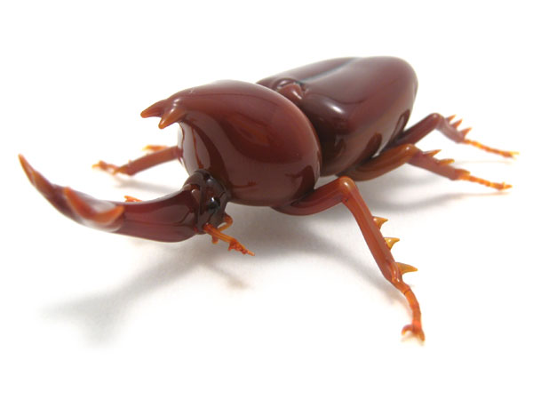 Japanese Unicorn Beetle, glass bug by Wesley Fleming