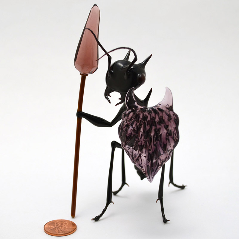 Amethyst Warrior Ant, glass fairy by Wesley Fleming