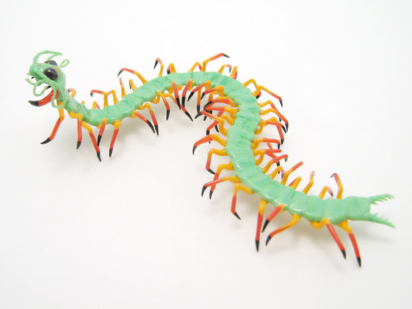 Citrus Stalker Centipede, glass bug by Wesley Fleming